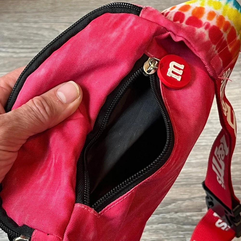 M&M's Fanny Pack Belt Bag Tie‎ Dye 3 Pockets Adjustable Strap Waist Pack